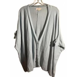 LaRoK Light Blue Oversized  Cotton Blend Cardigan M/L